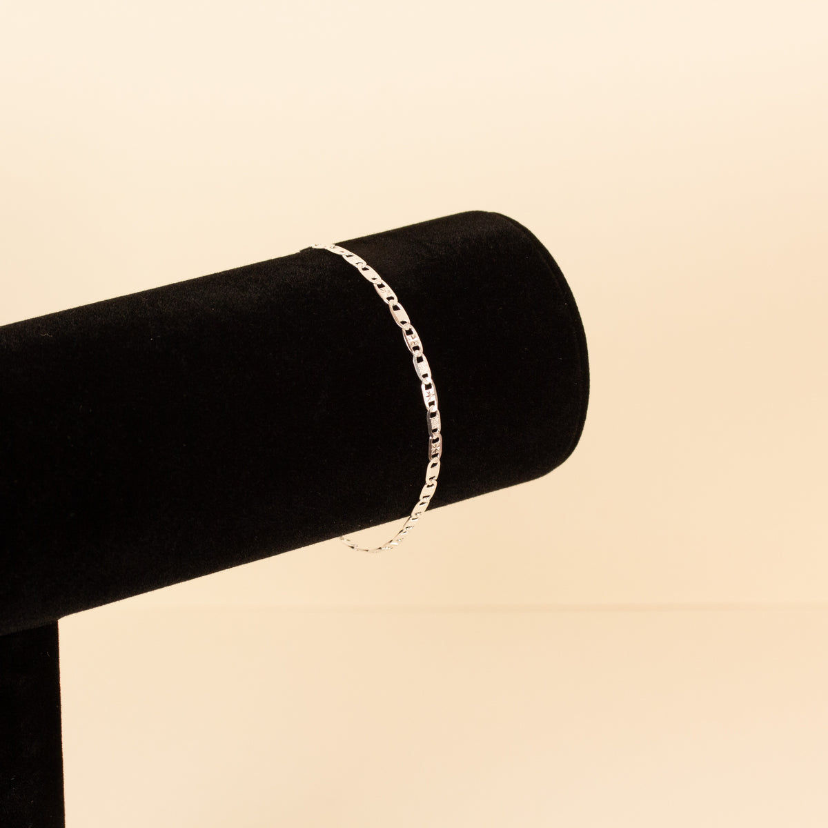 Flat Double Link - Star Cut Mexican Silver Bracelet - Small (7in.) Fit - Size 02.8