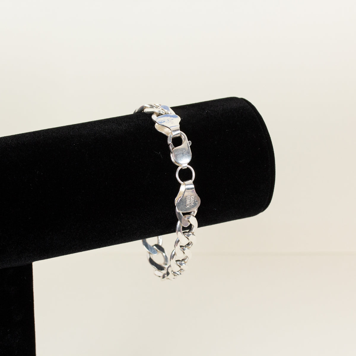 OG Curb Mexican Silver Bracelet - Large (8.25in) Fit - Size 10
