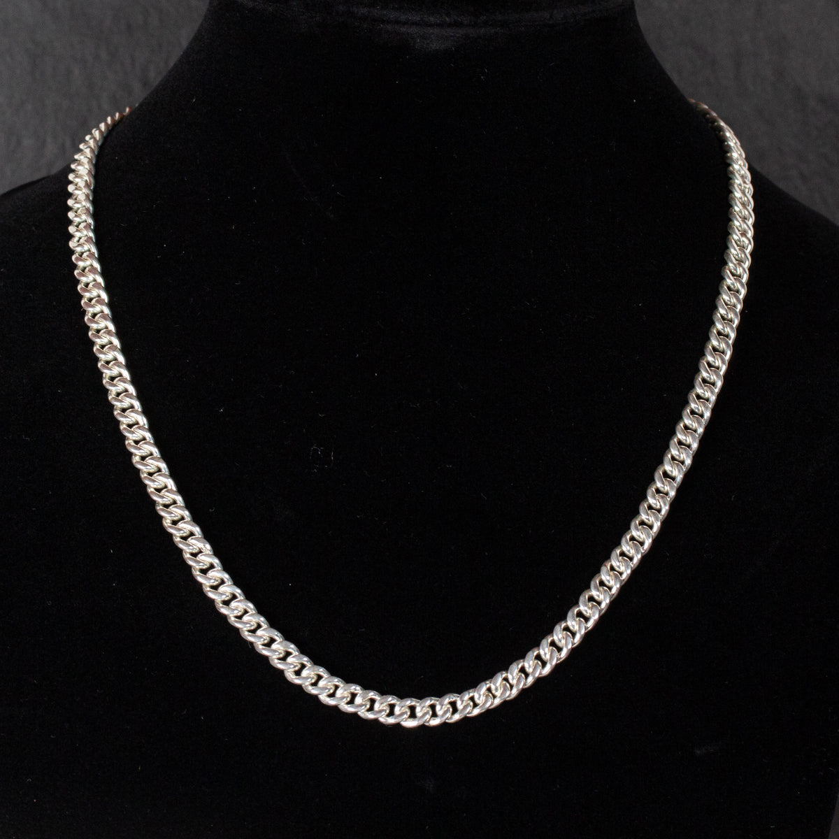 OG Curb Mexican Silver Chain - Medium (21.5in.) Size 06