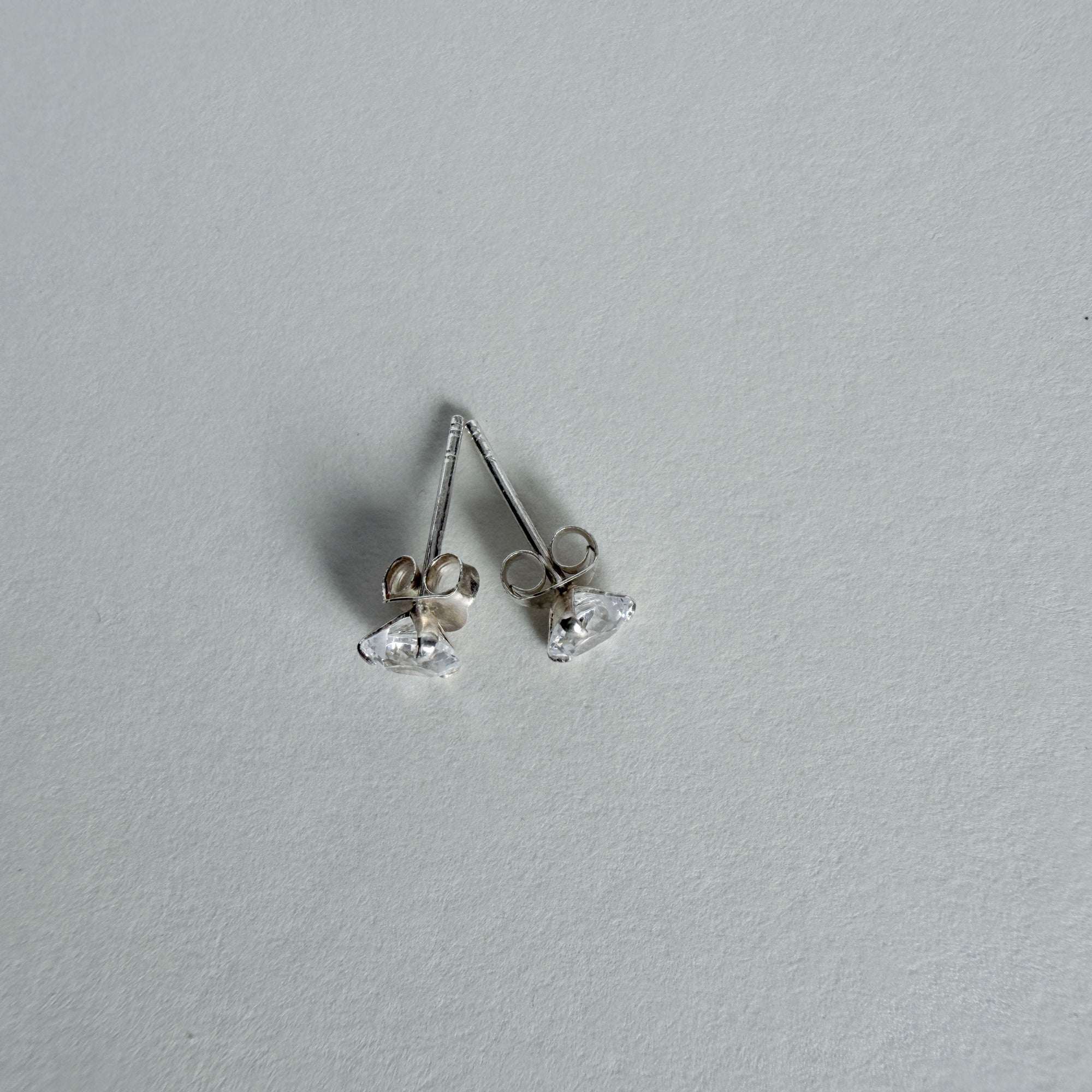 Petite Heart CZ Studs in Sterling Silver