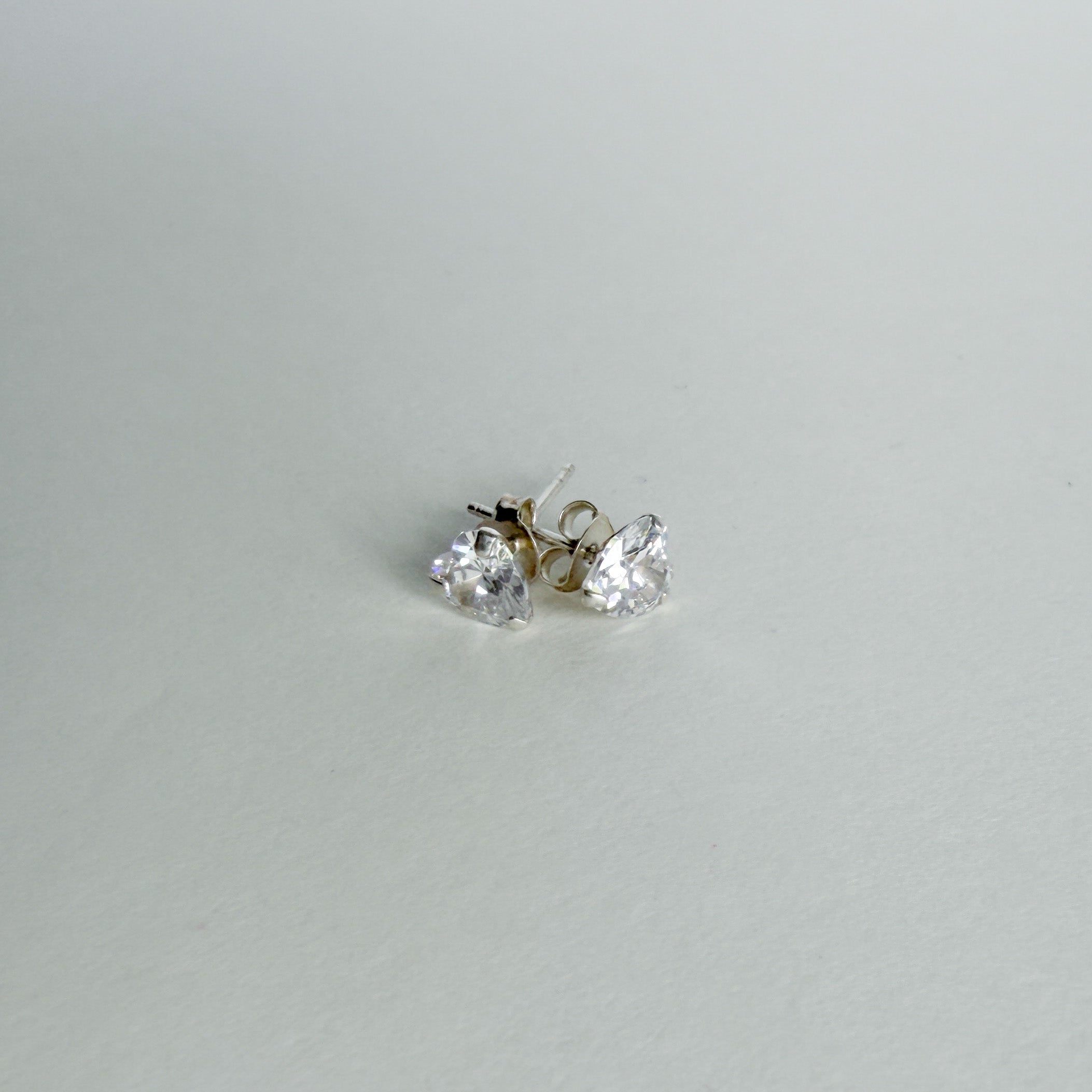 Heart CZ Studs in Sterling Silver