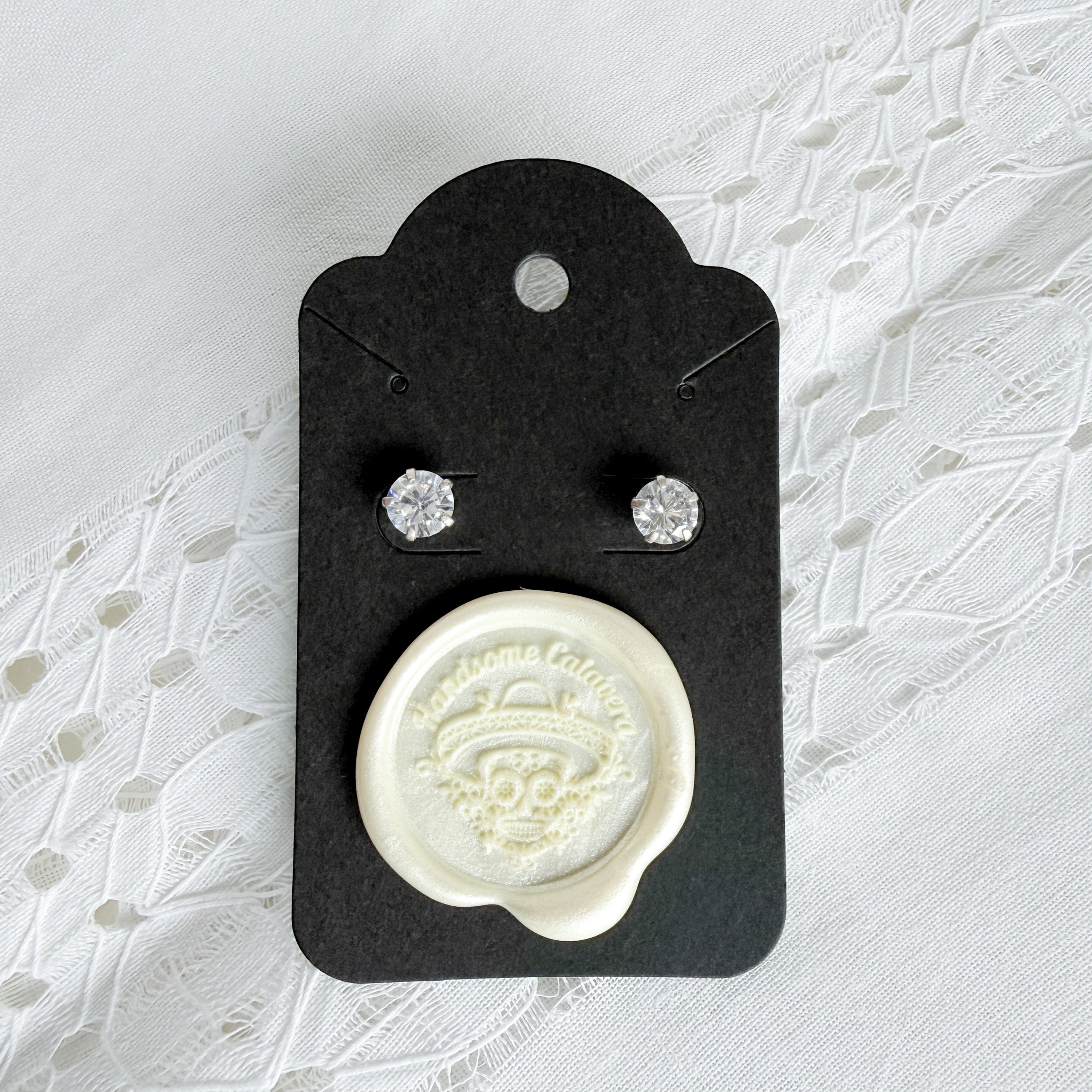 Round CZ Studs in Sterling Silver