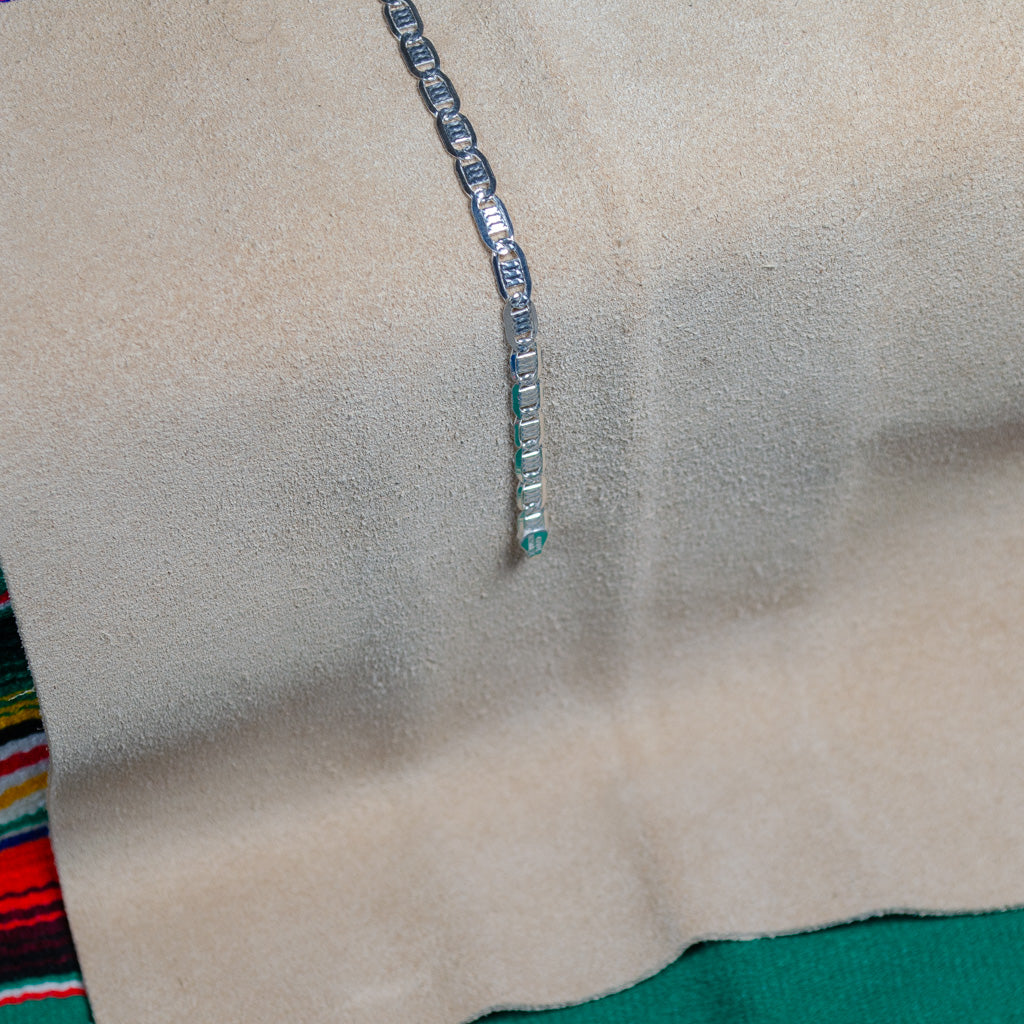 Authentic Mexican Sterling Silver Mariner Link Bracelet - 6mm - 8.25 inch - 925 MEX Stamped