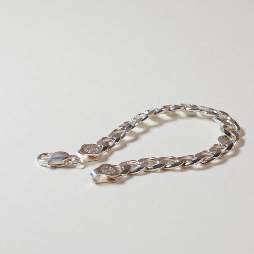 Authentic Mexican Sterling Silver Esclava Curb Link Bracelet - 10mm - 8.25 inch - 925 MEX Stamped